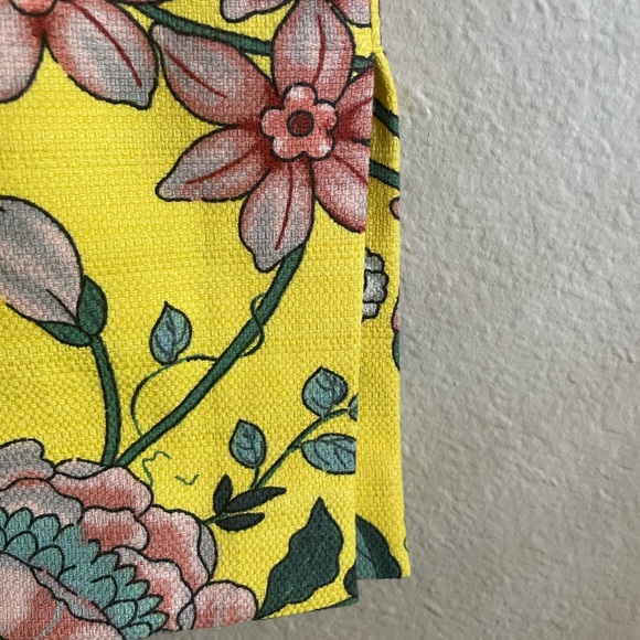 LOFT Yellow Floral Skirt Size 14 - Picture 3 of 7